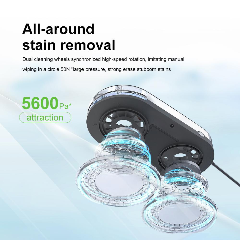 PuRuiKai AI Window Cleaning Robot Smart Automatic Cleaner Streak-Free for Windows/Tiles/Glass Doors Self-Cleaning Ultra Quiet