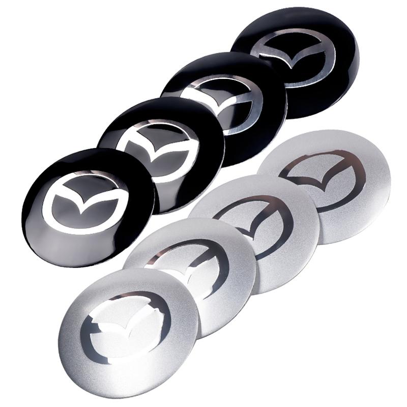 4Pcs Car Styling Tire Center Hub Cap Badge Sticker Accessories For Mazda 2 3 4 5 MS CX5 CX30 CX60 CX9 MX3 MX5 Axela Demio Atenza