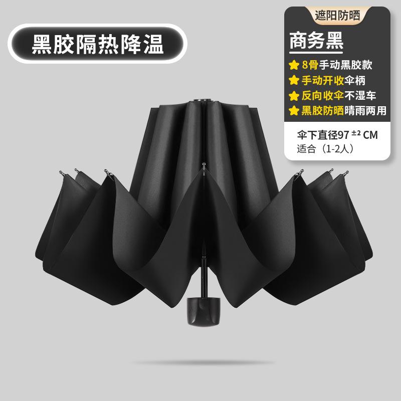 Trendy versatile contrasting colors Men's outdoor windproof umbrella Folding umbrella Advanced women's sun umbrella Sunscreen UV protection