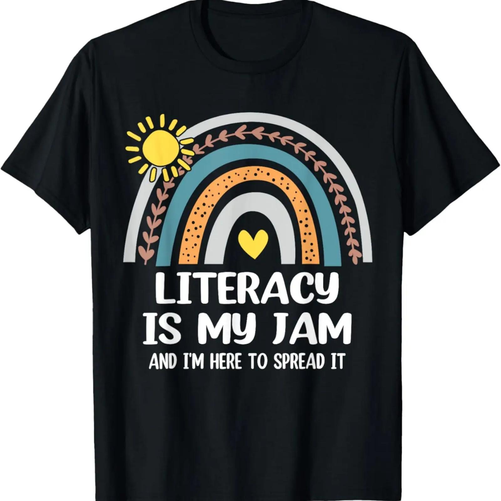 

Literacy Is My Jam Literacy Teacher Reading Interventionist T-Shirt XXXXXL чёрный