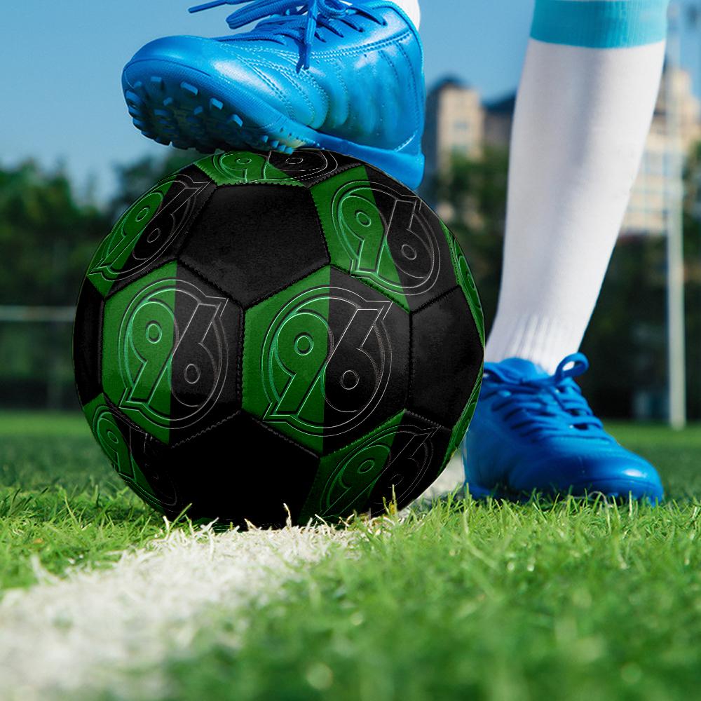 Hannover 96 Indoor Soccer Ball Colorful Machine Stitched PVC Size 5 Team Training Competition Ready Durable High-Bounce Cool Sports Gift