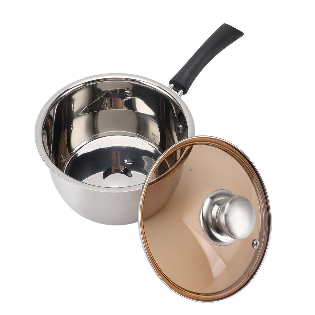 Stainless Steel Saucepan Small Milk Pan Rapid Heat Transfer Prevent Scalding Thickened Single Handle Cooking Pot Soup