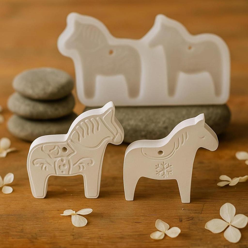 Horse Mold Horse Candle Molds Silicone Easy Release Polymer Plaster Paste Craft Moulds For Pendant Cement Gypsum Decoration