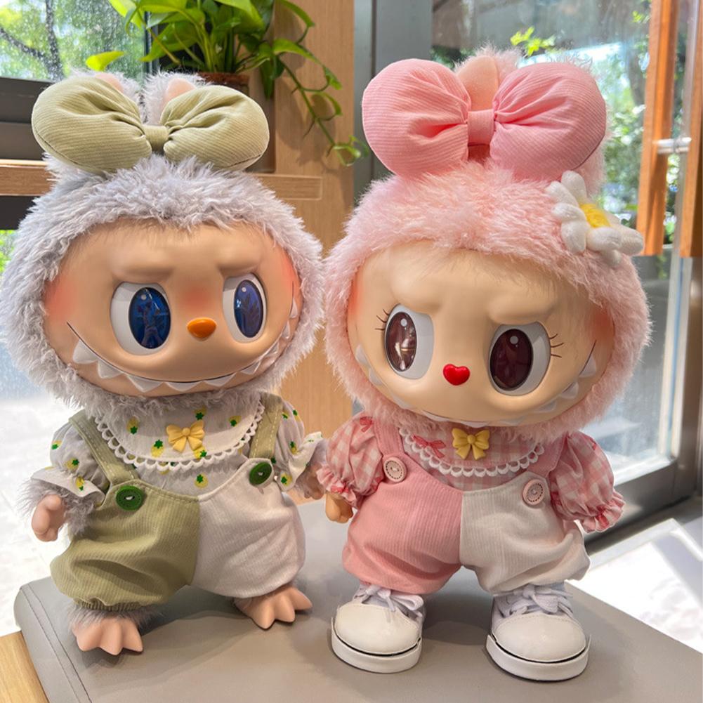 For 17cm/38cm Labubu Doll Clothes Fashion Clothes Shirts Overalls Doll Clothes Color Match Dolls Accessories Cute Decoration Little Clothes
