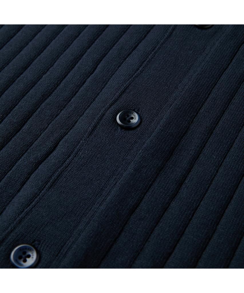 Kaembeulijimembeoseu [Movere X Roliat] Collaboration Collared Short Sleeve Full-Open Sweater Navy Mcwam26612Nav