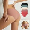 Ladies Spring and Summer Simple Sexy Hip Pure Color Ice Silk Antibacterial Breathable No Trace In The Waist Triangle Briefs