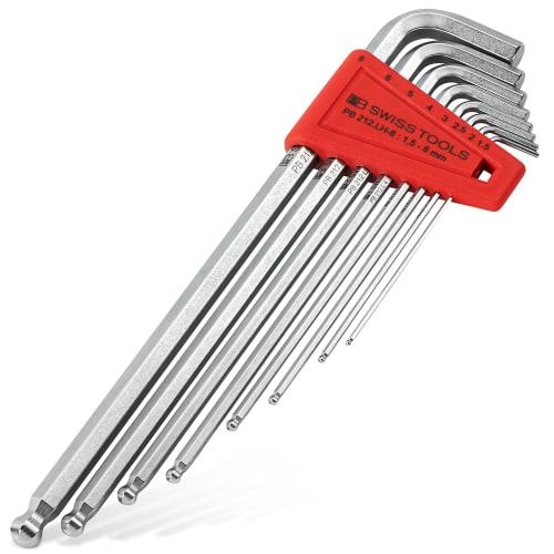 PB SWISS TOOLS Long Hex Wrench Set with Ball Head, 212LH8CN