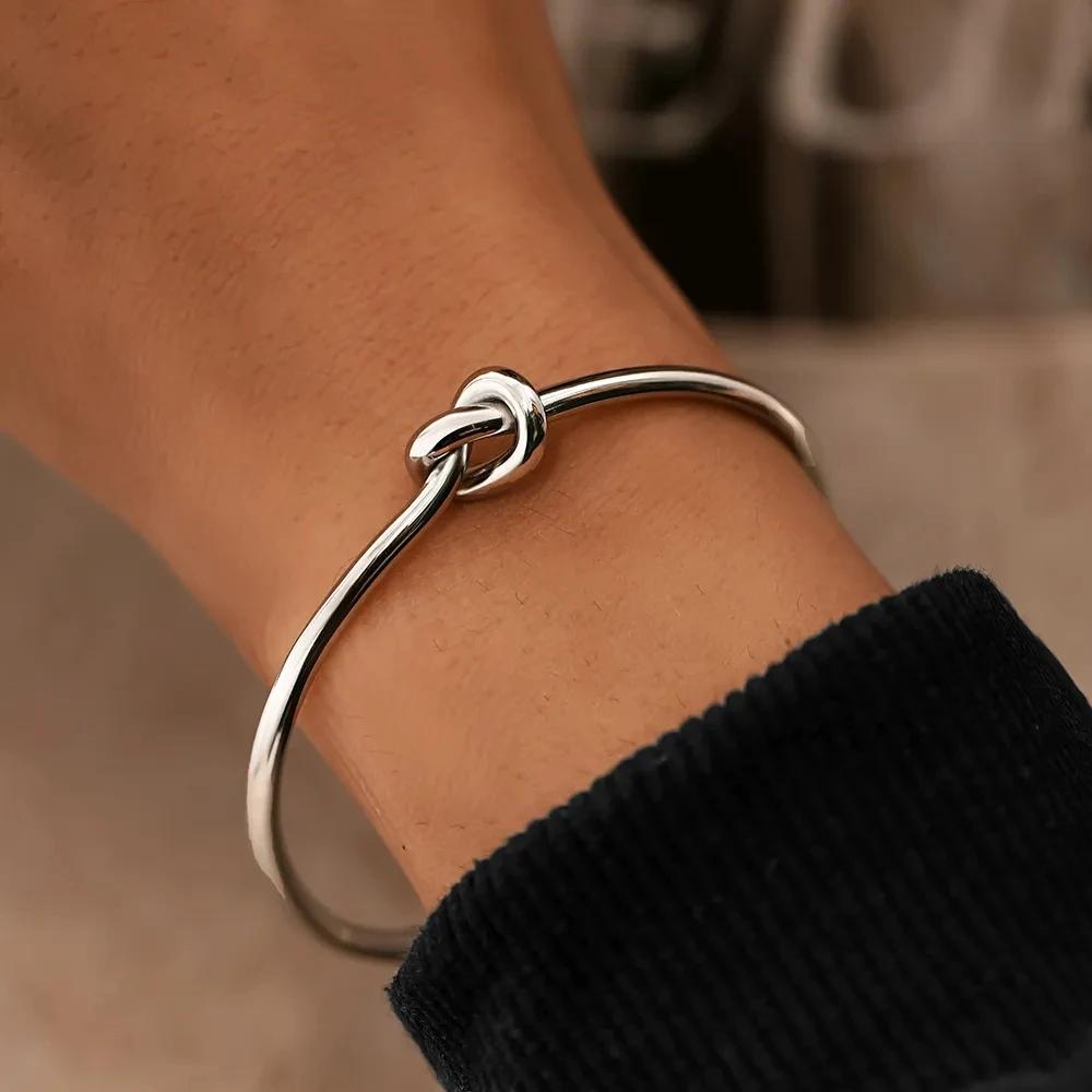 Stainless Steel Bracelets Vintage Fashion Woven Twist Texture Bangles for Women Men Jewelry Statement Streetwear Goth Gifts
