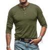 Herren Langarm Henley T-Shirt Lässig Slim Fit Knopfleiste Pullover Oberteile Weiche Einfarbige Basic T-Shirts Tägliche T-Shirts