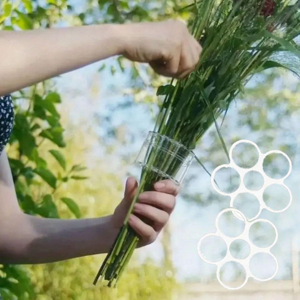 

2pcs Plastic Flower Arrangement Holder Clear Plant Retaining Support Flowers Stem Holder Home
