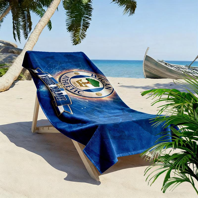 Wigan Athletic F.C Print Beach Towel, Large Soft Quick Dry Towel for Beach Camping Swimming