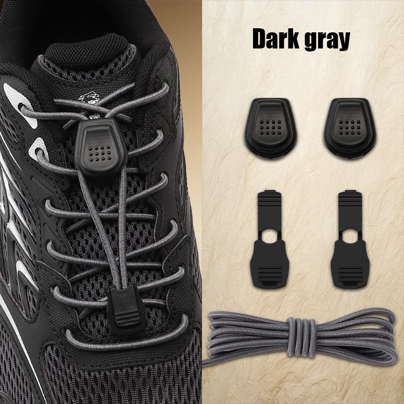 Easy On Off No Tie Shoelaces with Dot Button Quick Lock, Stretch Elastic Laces for All Athletic & Casual, Time-Saving Lazy Laces