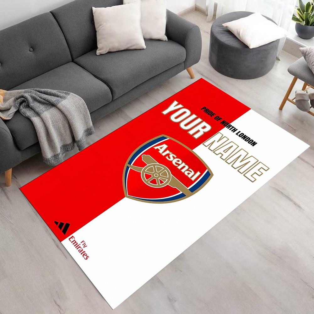 Arsenal F.c. Customize Your Name Floor Rug Office Rug Suitable for Playrooms Living Rooms Foyer Decorate room Anti-slip Rug Decorate Offices