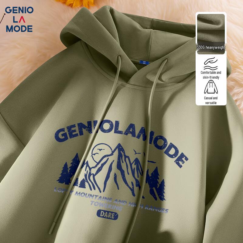 GENIOLAMODE Мужской худи свободного кроя с логотипом 3XL