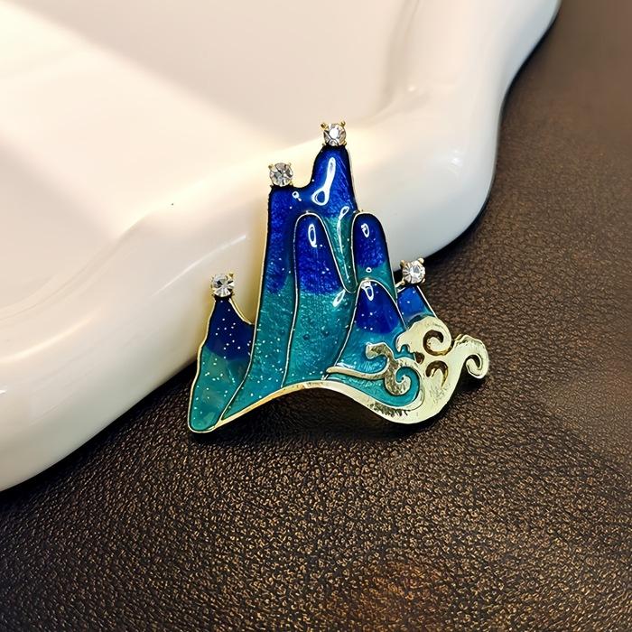 National Style Landscape Painting Retro Brooch Female Niche Unique Design High-End Corsage Exquisite Fashion Pin Clothes Accessories