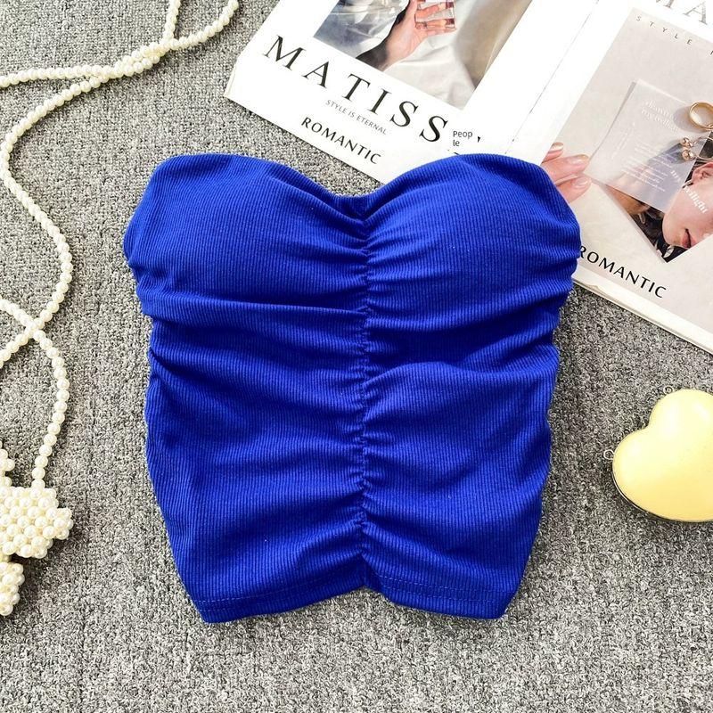 Pure Sweet Sexy Sexy Short Chest-Wrapped Vest Women's Outerwear Stylish Silm Bottoming Sleeveless Tube Top Tops