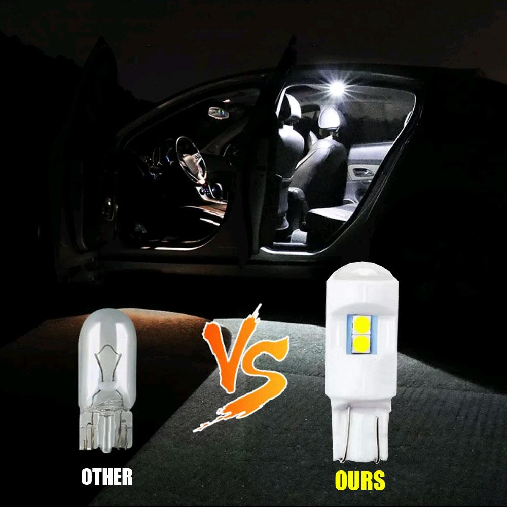1Pc Car Wedge Interior Light Source T10 W5W WY5W Parking Bulb Ceramic 3030 LED Reading Light License Plate Lamp Accessories