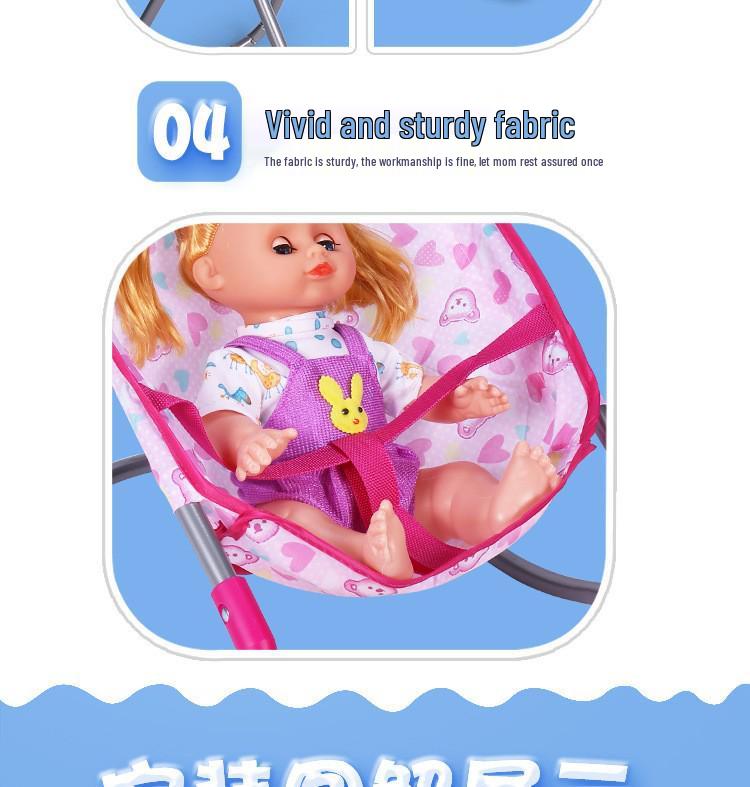Kids' Dollhouse Play Area Lightweight Stroller with Doll