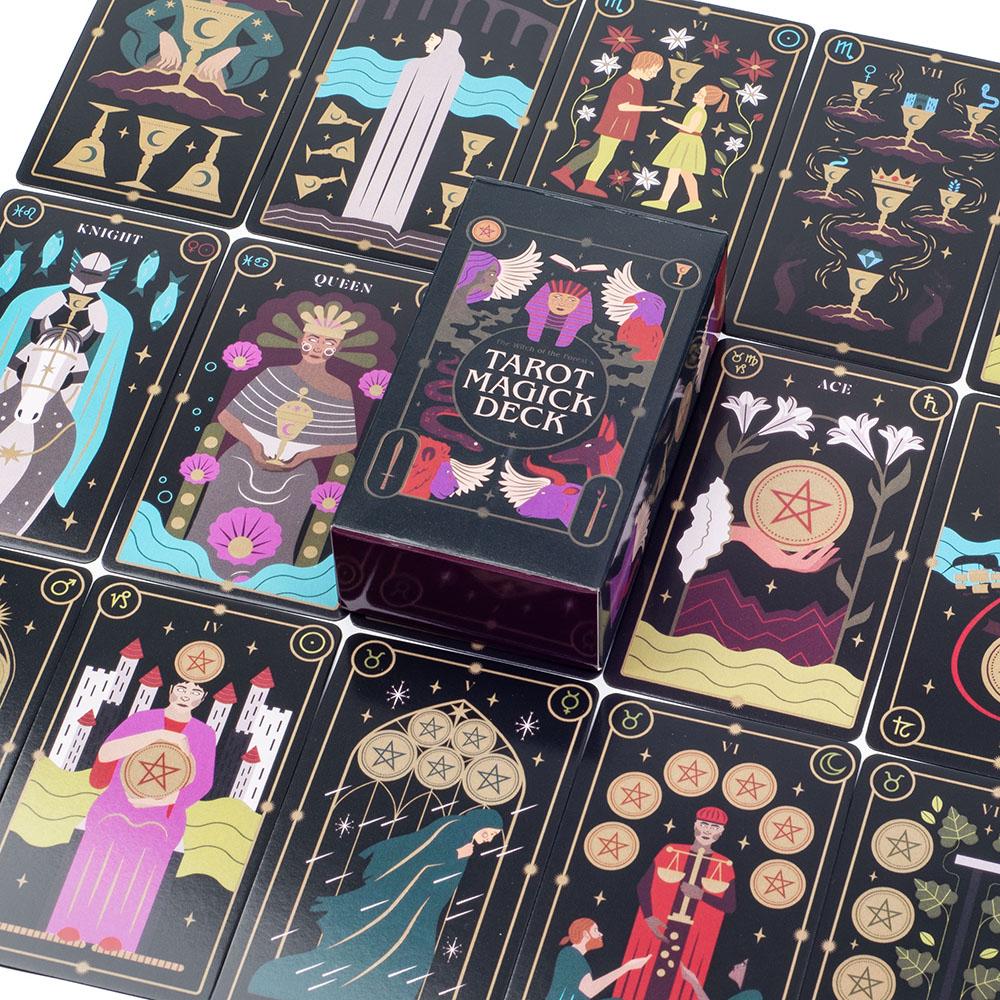 Tarot Magick Deck Tisch-Orakelkarten für Party-Wahrsagerei und spirituelle Einsicht Brettspiel