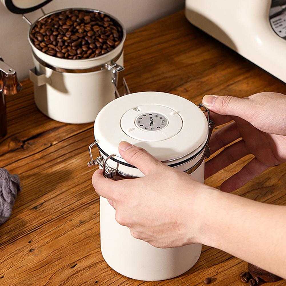 Airtight Coffee Storage Container Stainless Steel Sealed Tank For Home Kitchen