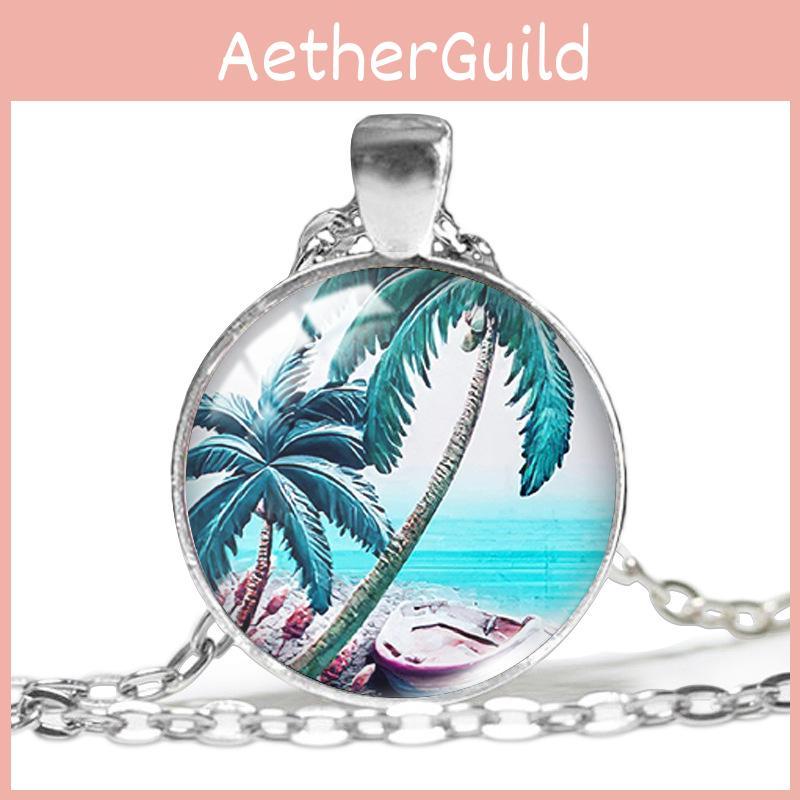 Beautiful Silver Plated Necklace With Artistic Paris Eiffel Tower And Ocean Inspired Pendant