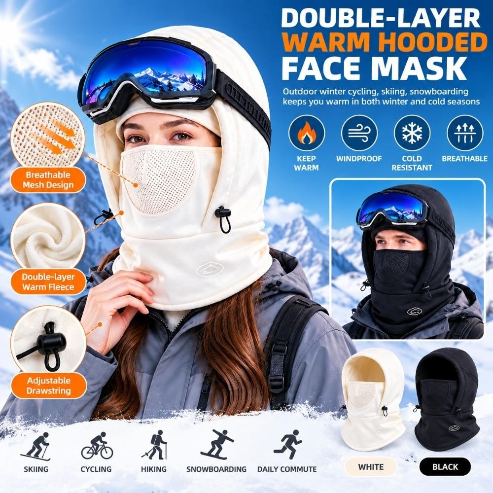 Windproof Warm Balaclava Hat Unisex Double Layer Thick Warm Hat Cozy Winter Trapper Hat  Men Women