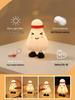 USB Rechargeable Cute Silicone Bedside Night Light with Three-Speed Dimming and Pat-Activated Feature