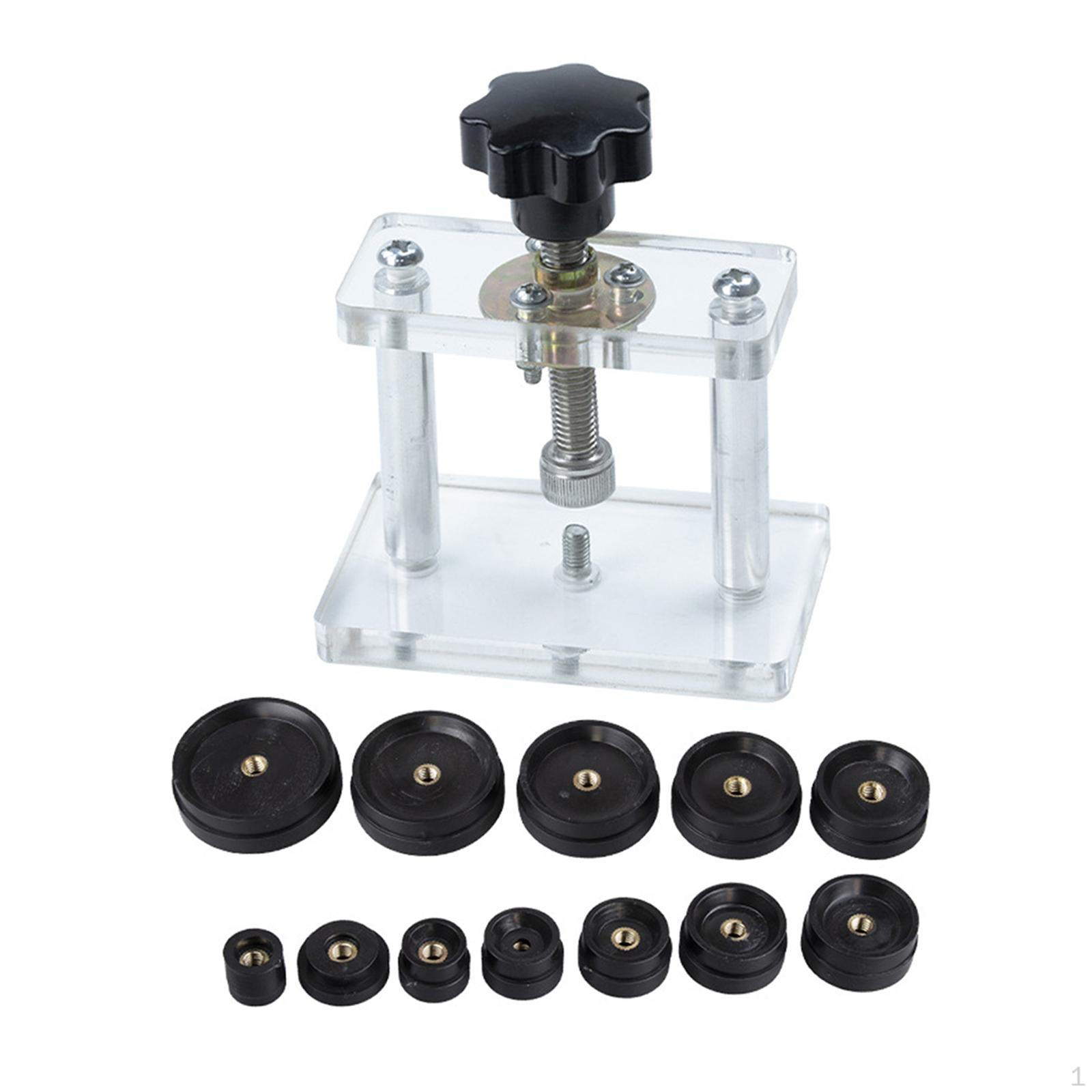 

13 Штук Инструмент для Пресса Часов Ремонт Закрытие Задней Крышки Установочный Набор Матриц Металл Акрил Подходит чёрный