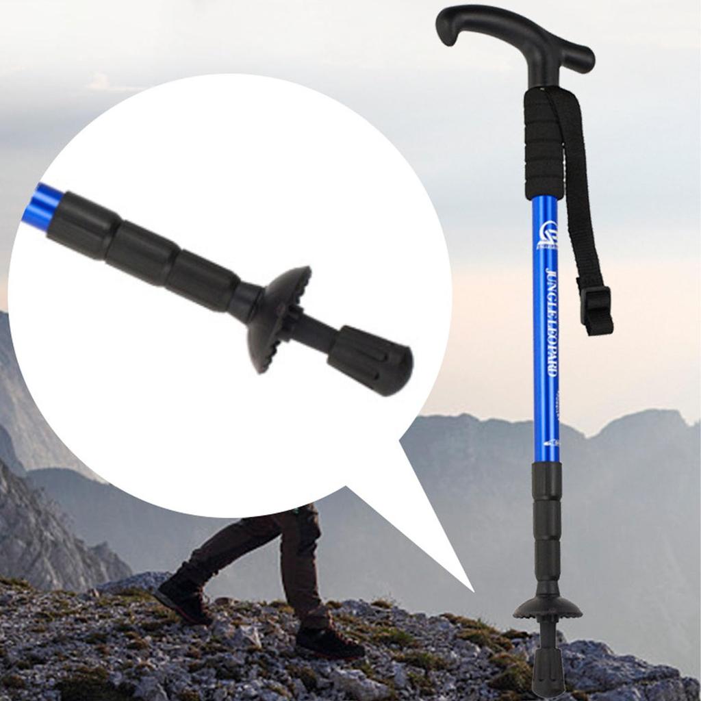 Set of 2 Telescoping and Folding Walking Poles, Ultralight, with T-Handles for Hiking, Camping, Climbing, Walking, Trekking, and Backpacking