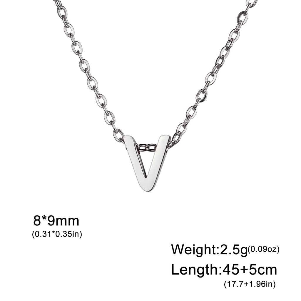 Name Initial Necklace A-Z 26 Letters Pendant Stainless Steel Jewelry Women Men Neck Choker Couple Friend Birthday New Year Gifts
