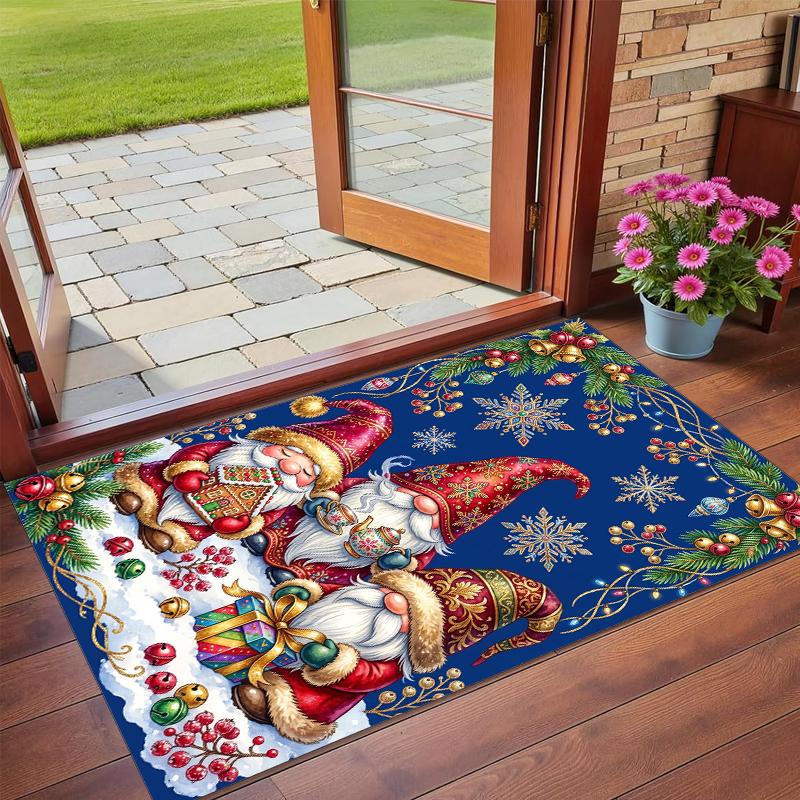 Christmas Printed Square Area Rug Soft Non Slip Floor Carpet For Bedroom Holiday Gift