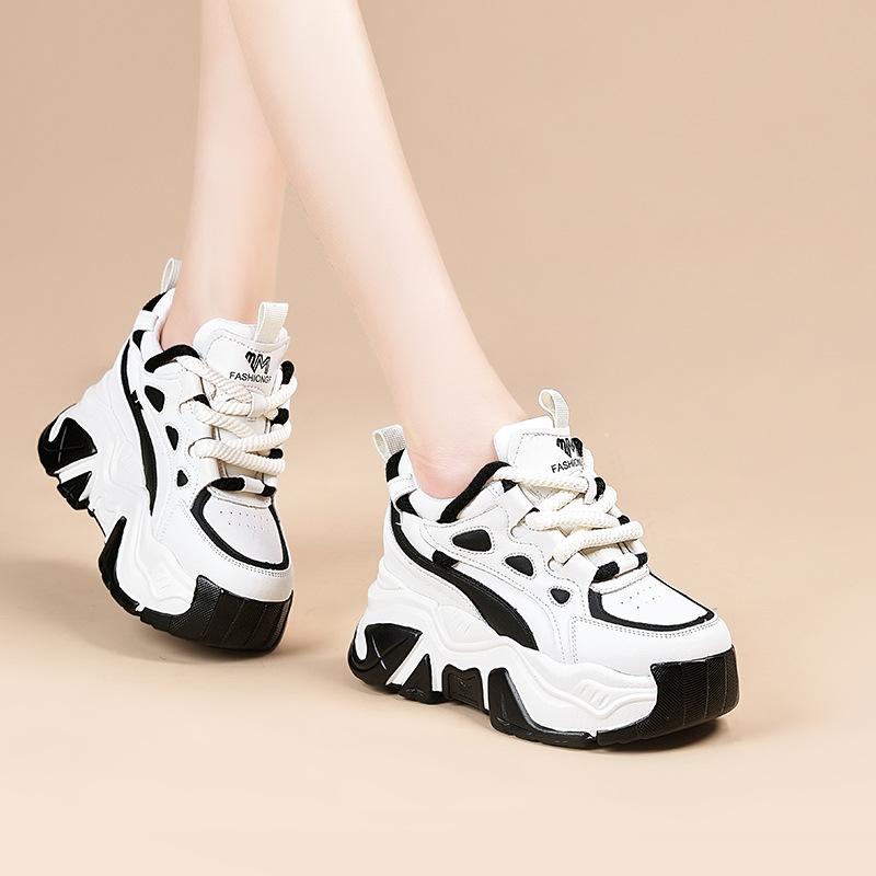 Scarpe dad con suola spessa rialzanti da donna autunnali e invernali popolari scarpe sportive casual versatili alla moda muffin scarpe da donna