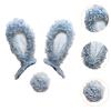 Cartoon Bunny Ears Helmet Plush Ears Decor Set for Bike Scooter Ski Helmet for Easter Party
