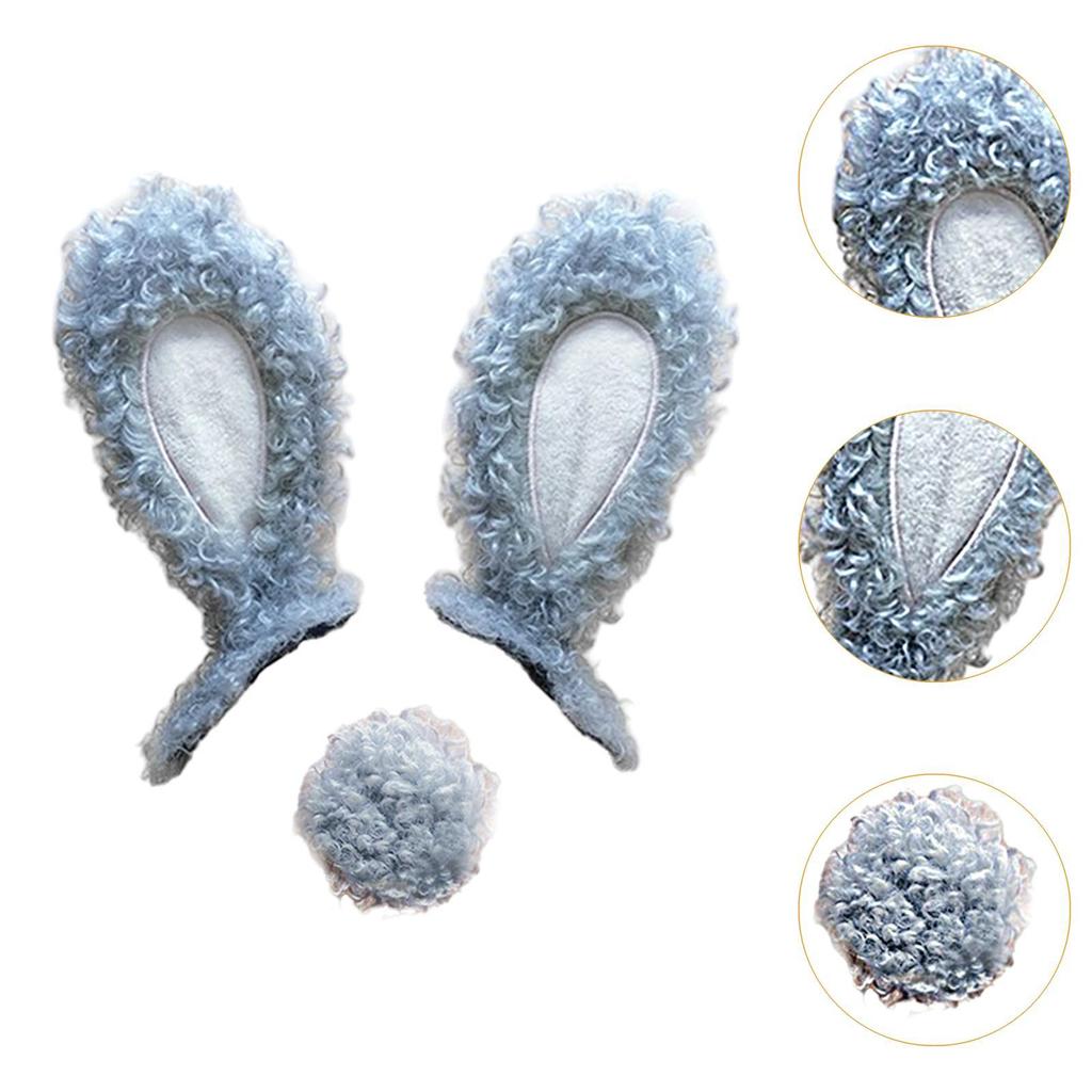 Cartoon Bunny Ears Helmet Plush Ears Decor Set for Bike Scooter Ski Helmet for Easter Party