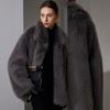 Womens Faux Fur Coat Streetwear Turn Down Collar Winter Outerwear Adults