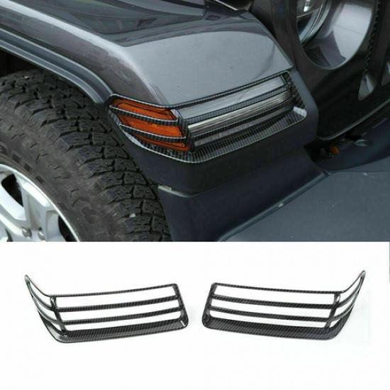 Carbon Fiber Wheel Eyebrow Light Lamp Cover Guard for Jeep Wrangler JL 2018-