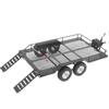 Metal Trail Car, with Four Tires 1 10 double axle Trailer A essory simulation of flat Fit for  4 RC