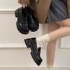 Platform spring new single shoes British style JK muffin shoes heightening black small leather shoes
