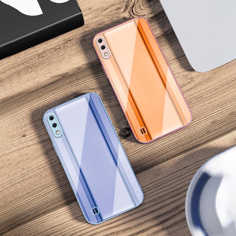 Golden Orange Border For Samsung M02 12 Note 8 9 10 20 A 01 A02 A03 Core 04 05 06 10 12 13 14 15 A16 Glass Ultra Phone Case