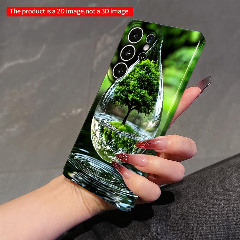 2DFlat Samsung Phone Case Water Drop with Tree Inside Applicable To Galaxy S22 S23 S24 S25ULTRA S26 A12 A13 A14 A15 A16