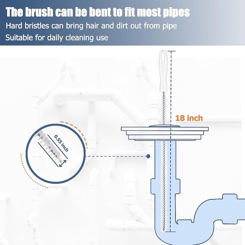 9PCS Pipe dredger Cleaning Brush Set Tool Brush Durable Multifunctional Brush