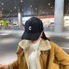 Press Grid Warm Baseball Cap Winter Embroidery Simple Couple Cap Female