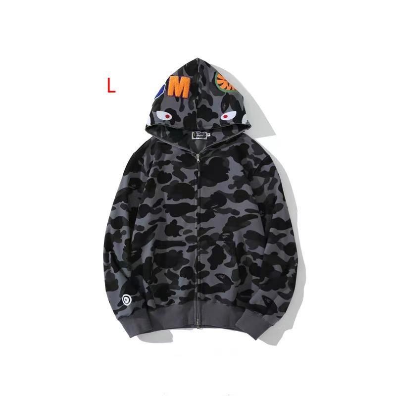 Shark 3D Print Zip Up Hoodie Camo Streetwear Teens