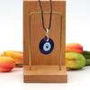 Pu Leather Chains Drop Shaped Round Demon Eye Clavicle Chains Blue Eyes Necklace Fashion Jewelry