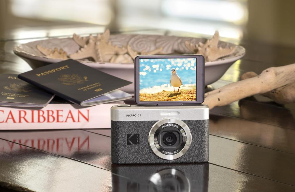 KODAK Pixpro C1 Digital Camera 13MP BSI 4x LCD LED Flash Black – Ultra-Compact CMOS, Zoom, 2.8-inch Screen, Built-in –