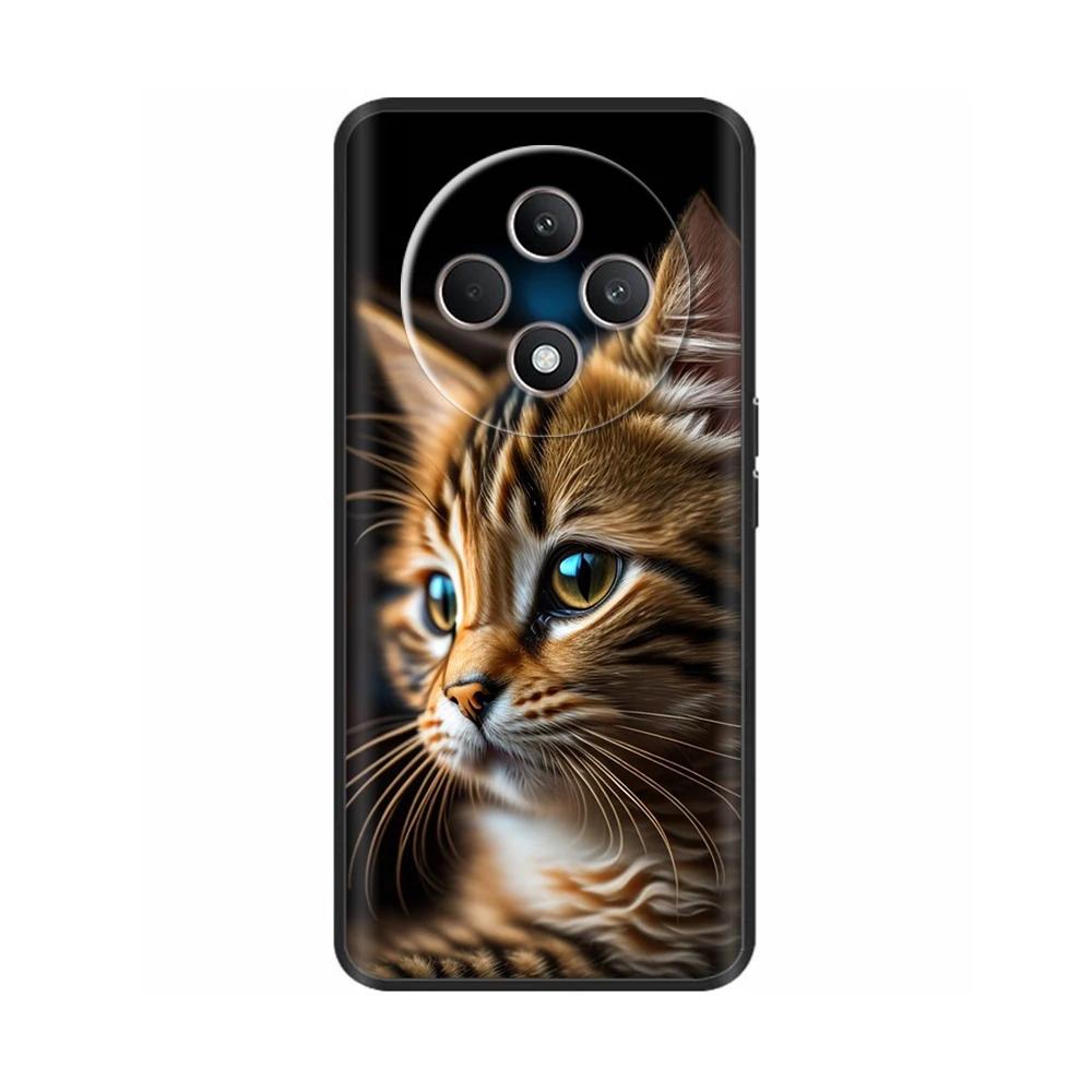 Für Oppo Reno12 F Hülle CPH2687 Cover Niedliches Liebesherz Weiche Schwarze Silikon Schutzhüllen für Reno 12F Reno12F 5G 2024 Fundas