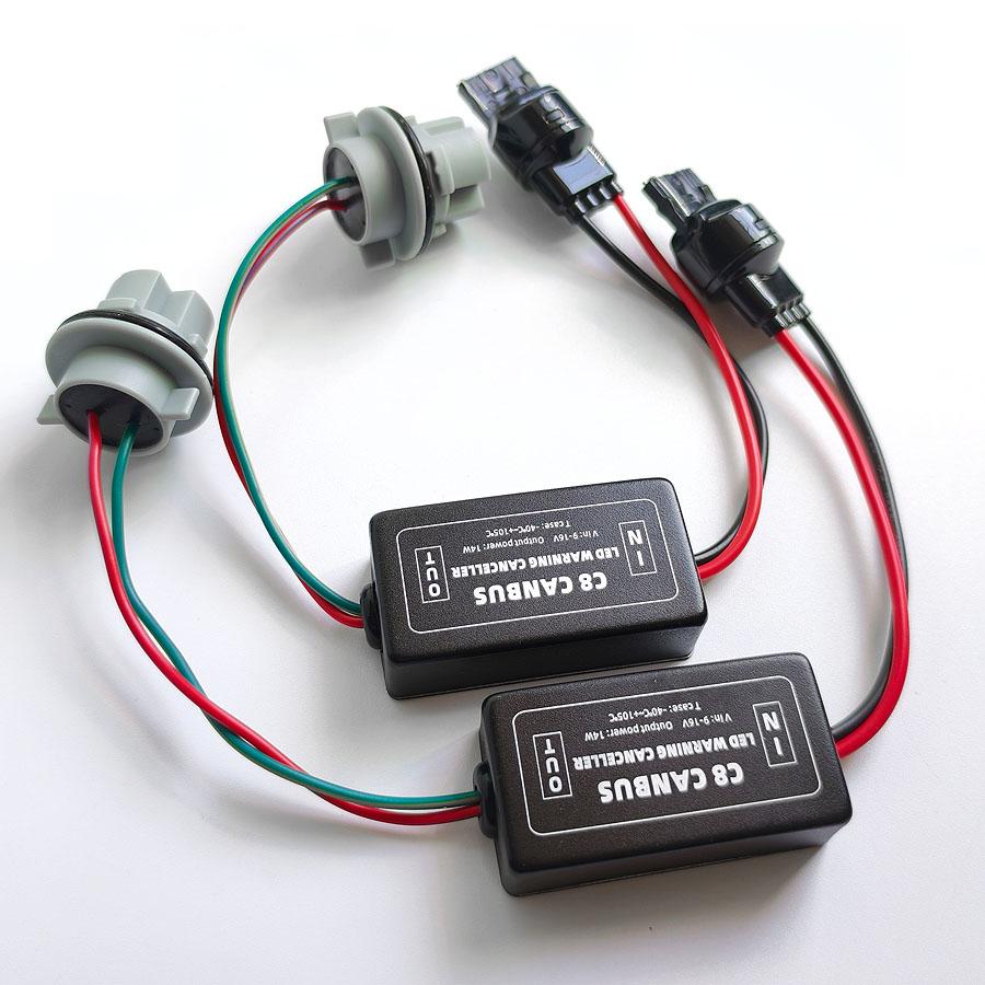 NHAUTP 1 Pair Upgrade 14W T20 7440 W21W LED Decoder Canbus Load Resistor Cable Error Canceller Anti Flickering 9-16V t20 7440 W21W