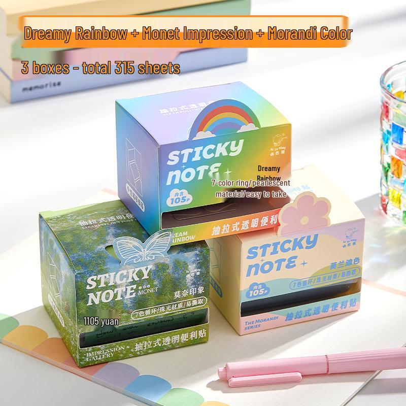 Pearlescent Transparent Tearable Sticky Notes for Students