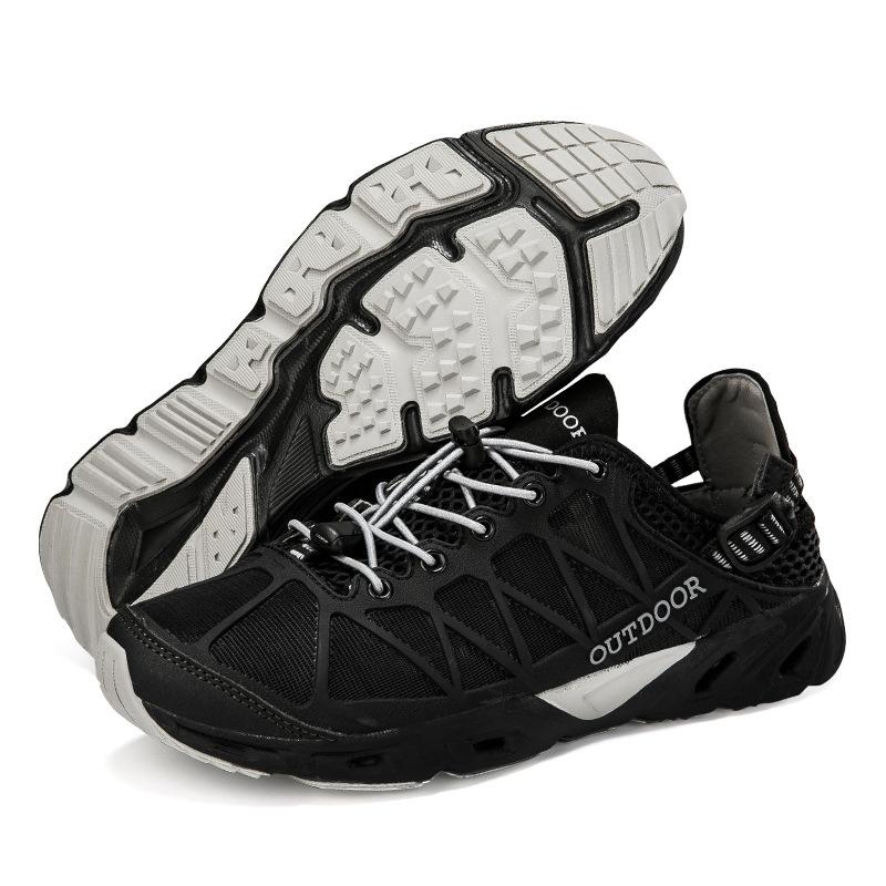 

2018 походная обувь лето новая уличная рыбалка дышащая нескользящая походная обувь быстросохнущая обувь Shuoxi женская спортивная обувь мужская 45 черный серый