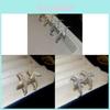Geometric Silver Zircon Fish Tail Earrings With Fashionable Design For Women